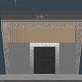Modern Building Entrance Design With Decorative Wooden Stripes Glass Doors And Lighting