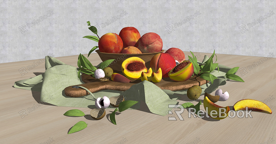 Modern Peach Food Fruits Vegetables model