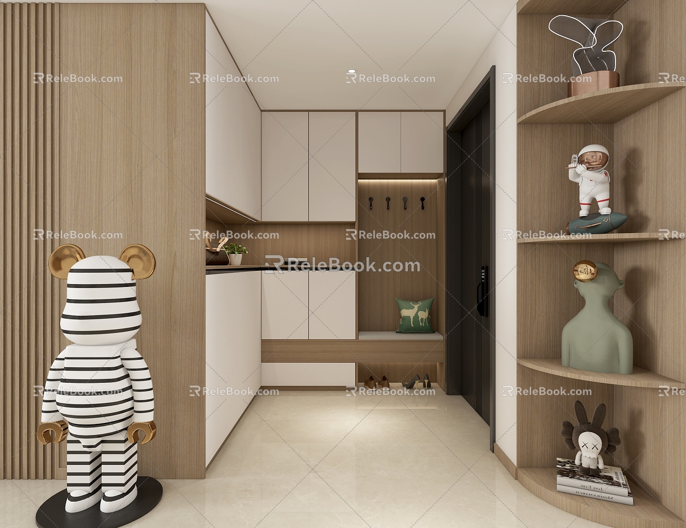 Modern Entrance Shoe Cabinet for Hallway 3d model