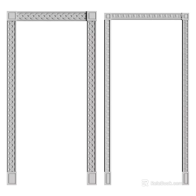 Decorative Building Components With Intricate Circular Patterns And Linear Structure 3d model 