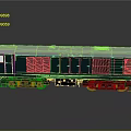 Dark Green Model Train Carriage With White Roof And Detailed Wheels