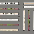 Roadside Business Indicator Facilities With Colorful And White Lighting And IN BUSINESS Collection Consulting Text