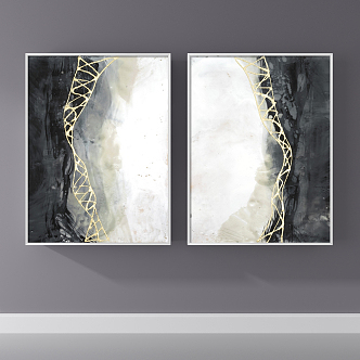 Modern abstract painting decorative hanging painting 3d model