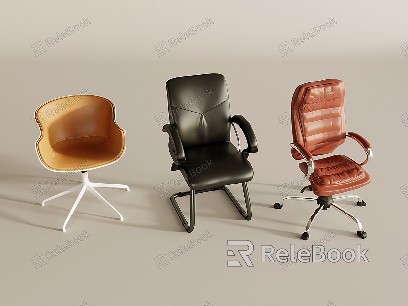 Office Chair Leisure Chair Leather Boss Chair Armchair Computer Chair Swivel Slide Wheelchair model