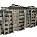 Multistory Apartment Building Exterior With Detailed Modern Windows And Balconies