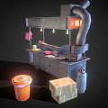 Commercial Mobile Food Cart With Display Area For Selling Spicy Pig's Trotters