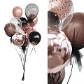Elegant Inflatable Balloons In Rose Gold Black Pink With Tulle Decor For Party Events