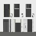 Modern Elevator Design With Various Door Styles And Metal Frame Details 3d model