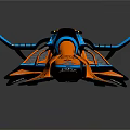 Futuristic Orange And Blue Race Car With Aerodynamic Design And VELO ARK Logos