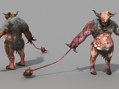 Minotaur Biochemical Monster Game Character Virtual Character model