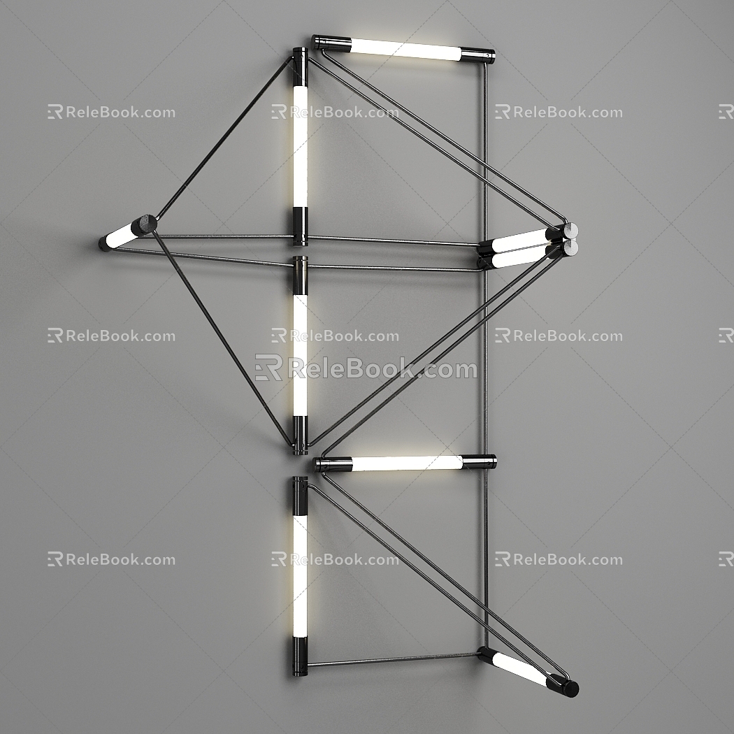 Modern shaped wall lamp metal line wall lamp 3d model