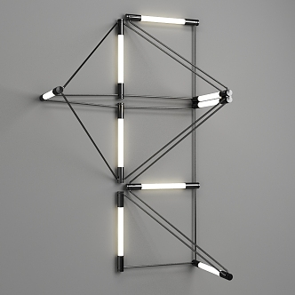 Modern shaped wall lamp metal line wall lamp 3d model