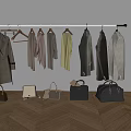 Modern Clothes Combination Bag Hanger 3d model