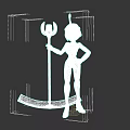 Mythical Female Character In Purple Bikini Feathered Headdress And Purple High Heels Holding Tall Staff