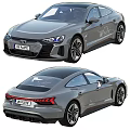 Silver Audi Coupe Style Car With LED Headlights And Taillights Design 3d model
