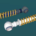 Industrial Equipment Shock Absorbers With Yellow Springs Metal Components And Multi Angle Views