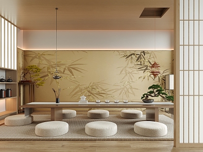 New Chinese Tatami Tea Room model