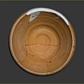 Handcrafted Orange Clay Sculpture Bowl With Traditional Craftsmanship And Crack Details