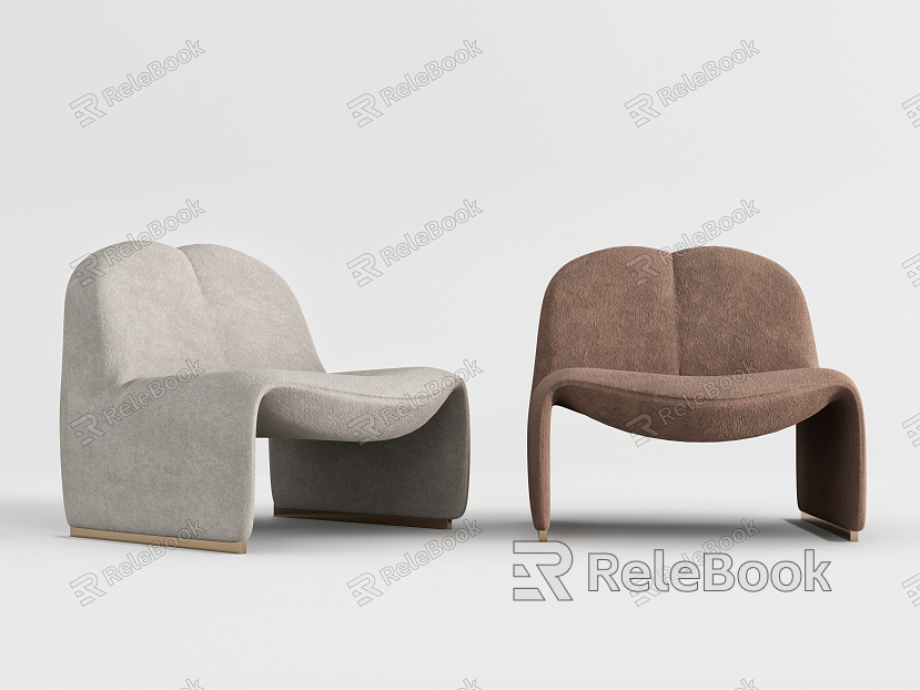 Modern single sofa flannel leisure chair model