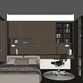 Modern Tatami Bedroom Design With Platform Bed Desk Chair And Wooden Storage