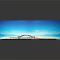 Beautiful Blue Ocean Scene with Sydney Harbour Bridge and Opera House Under Clear Sky