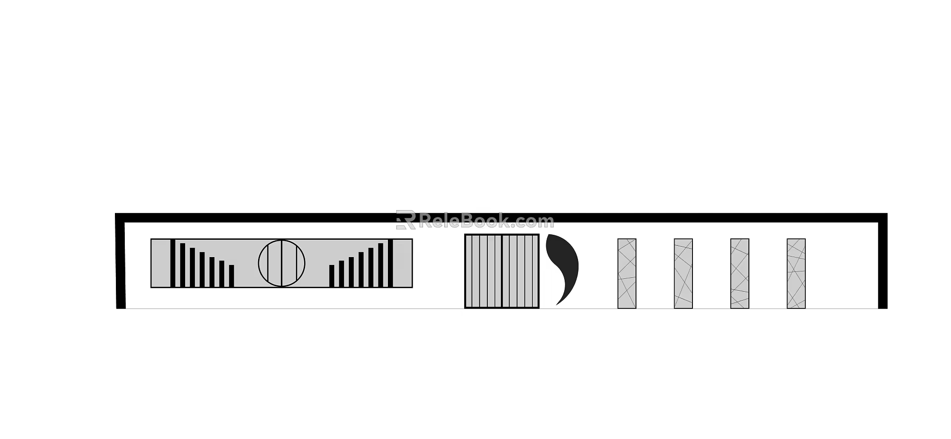 New Chinese Style View Wall Black and White View Wall 3d model