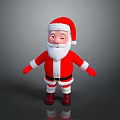 3D Santa Claus Character With Red Costume White Beard And Santa Hat On Gray Background