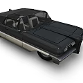 Classic Vintage Convertible Car With Blue Silver Body Retro Grille And Cream Seats