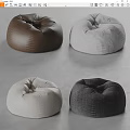CASSINA Modern Sofa Stool Lazy Stool Fabric Sofa Stool Leather Sofa Stool 3d model