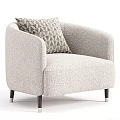 Gray Fabric Accent Chair With Curved Arms Geometric Pattern Pillow And Black Legs