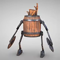 Barrel robot sci-fi robot mecha man 3d model