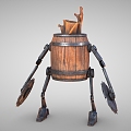 Barrel robot robot sci-fi robot mecha man 3d model