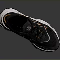 Modern Casual Black Sneakers With Orange Purple Stripes And Silver Sole