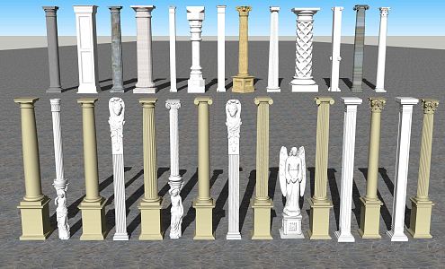 European Roman Column 3d model