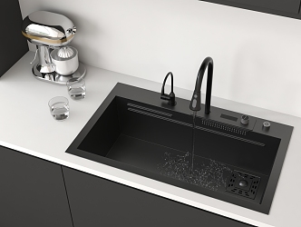 Modern sink vegetable basin embedded sink faucet 3d model