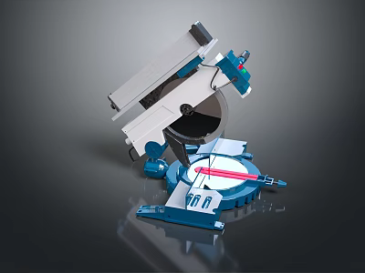 Modern Miter Saw With Rotating Base Red Laser Guide And Sharp Circular Blade 3d model