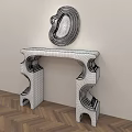 Modern End View Table Display Table Long Table Gypsum Shaped Creative Furniture Exhibition Display Long Table Wall Decoration 3d model