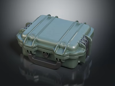 Hardware Tools Storage Green Hard Shell Toolbox With Secure Latches And Handle 3d model