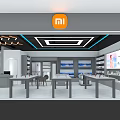 Modern Digital Store Interior With Audio Products Brand Sections And Display Shelves