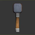 Sturdy Blue Hammerhead With Orange Wooden Handle And Metal Shaft For Hardware Tools