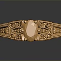 Golden Ring With Intricate Engraved Patterns And Elegant Design Details