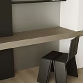 Modern Desk Interior Design With Bookshelf Chair And Window View