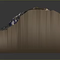 Detailed Natural Landscape 3D Model Featuring Mountain Lake And Green Vegetation