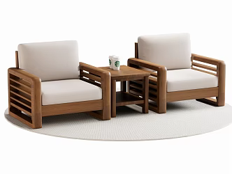 New Chinese Style Single Sofa Single Chair Leisure Chair 3d model