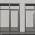 Modern Black Frame Swing Doors With Glass Panels In White Wall Interior