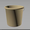 Beige Household Bucket With Metal Handle And Smooth Surface For Home Storage