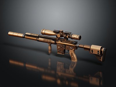 Modern sniper rifle sight 3d model