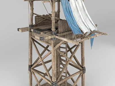 Tower Watch Tower Post Watch 3d model