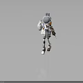 3D Astronaut Character With Rabbit Ears Wearing White Spacesuit And Backpack Equipment