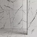 Marble Tile Components With Natural White Veined Pattern For Interior Design 3d model